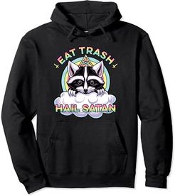 Eat Trash Hail Satan Cute Raccoon Satanic Garbage Squad Felpa con Cappuccio