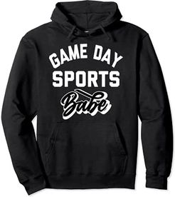 Game Day Sports Babe Hoodies,Mom Game Day T Shirts for Women Felpa con Cappuccio