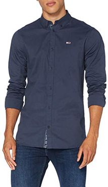 Tommy Jeans Tjm Tape Oxford Shirt Camicia, Blu (Twilight Navy), M Uomo