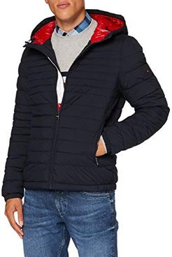 Quilted Hooded Jacket Giacca, Blue, X-Small Uomo