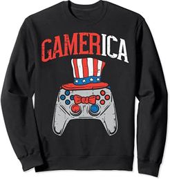 Gamerica Video Game Controller 4th Of July Patriot Boys Men Felpa