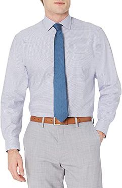 Classic Fit Button-Collar-Pattern Dress Shirt Camicia, Blu (Pink/Blue), 18.5 38