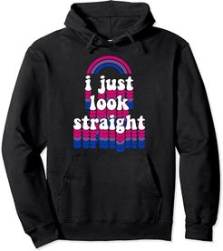 I Just Look Straight Bisexual Rainbow Bi Pride Aesthetic Felpa con Cappuccio