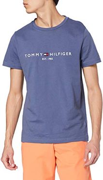 Tommy Logo Tee T-Shirt, Indaco Sbiadito, XS Uomo