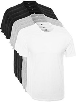 LE105_10 T-Shirt, Schwarz/Weiß/Hellgrau Melange, XL, 10er-Pack