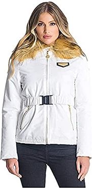 White Belt Jacket Cappotto di Pelliccia, Bianco, XS Donna