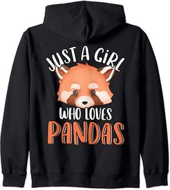 Just A Girl Who Loves Red Pandas Cute Red Panda Bear Lover Felpa con Cappuccio