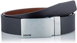 Reversible Minimal Plaque Belt Cintura, Regular Black, 105 cm Uomo