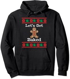 Let's Get Baked Gingerbread Man Cookie divertente Natale Felpa con Cappuccio