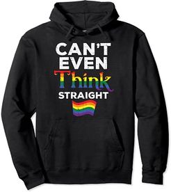 Can't Even Think Straight LGBTQ Rainbow Flag Gay Pride Ally Felpa con Cappuccio