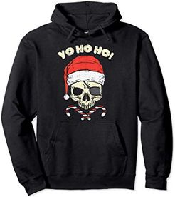 Yo Ho Ho Pirate Santa Skull Candy Christmas Xmas Pajama Gift Felpa con Cappuccio