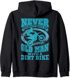 Dirt Bike papà divertente motocross mai sottovalutare un vecchio uomo Felpa con Cappuccio