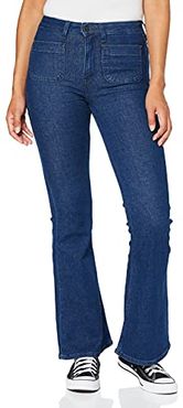 Breese Patchpocket Jeans a Zampa, Blu (Clean Say Jj), W28/L33 (Taglia Produttore: 28/33) Donna