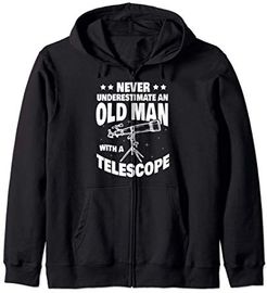 Non sottovalutare mai un vecchio con un papà del telescopio Felpa con Cappuccio