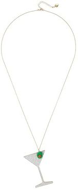 Martini Long Pendant Necklace (Silver) Necklace
