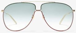 GG0440S (Shiny Endura Gold/Green Gradient) Fashion Sunglasses