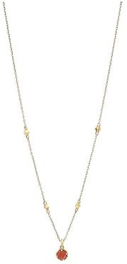 Nola Short Pendant Necklace (Vintage Gold Burnt Sienna) Necklace