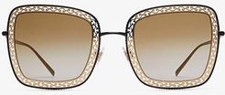 DG2225 (Black/Gradient Light Brown Gold Mirror) Fashion Sunglasses