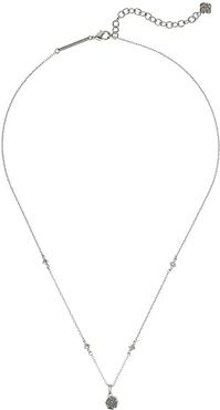 Nola Short Pendant Necklace (Rhodium Platinum Drusy) Necklace