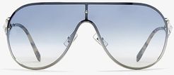 0MU 67US (Silver/Gradient Blue Mirror) Fashion Sunglasses