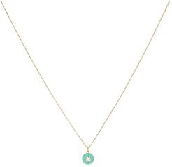 Candy Drops Enamel Round Mini Pendant Necklace (Turquoise) Necklace