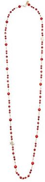 42 Beaded Logo Strand Necklace (Coral) Necklace