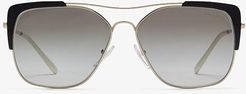 0PR 54VS (Pale Gold/Black/Gradient Grey Mirror/Silver) Fashion Sunglasses