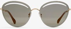 Malya/S (Gold Glitter/Brown Gold) Fashion Sunglasses