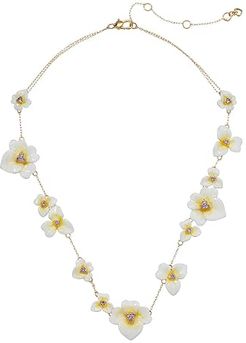Precious Pansy Enamel Scatter Necklace (Yellow Multi) Necklace