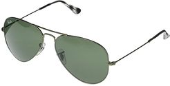 RB3025 Aviator Large Metal Sunglasses 58 mm (Sand/Transparent Green) Fashion Sunglasses