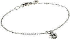 Classic Chain Heart Charm Rolo Chain Bracelet (Sterling Silver) Bracelet