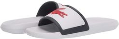 Croco Slide Tri 3 (White/Navy/Red) Women's Shoes