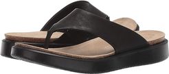 Corksphere Thong (Black Cow Leather) Women's Sandals