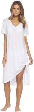 Beach Date T-Shirt Dress Cover-Up (White) Women's Swimwear