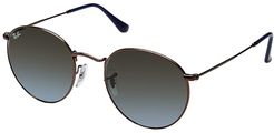 0RB3447 Round Metal Classic 50mm (Dark Bronze/Blue Gradient) Fashion Sunglasses