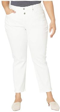 Plus Size Sheri Ankle Jeans with Mock Fly in Optic White (Optic White) Women's Jeans