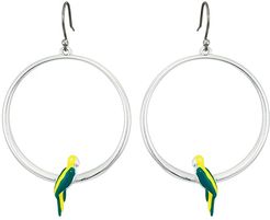 Parrot Hoop Earrings (Silver) Earring