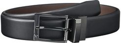 Reversible Leather Belt (Caviar/Brown) Men's Belts