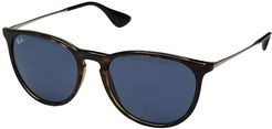 Erika RB4171 54mm (Shiny Havana/Blue) Fashion Sunglasses