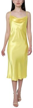 Satin Slip Dress (Yellow) Women's Dress