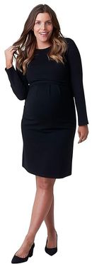 Valentina Maternity + Nursing Ponte Dress (Black) Women's Clothing