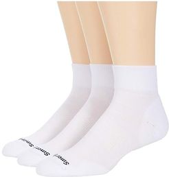 Athletic Light Elite Mini 3-Pack (White) Men's Crew Cut Socks Shoes