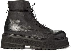 Tech Sole Calf Combat Boot (Black) Men's Shoes