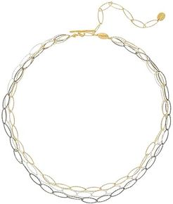 Short Mixed Metal Chain Necklace (Gold Mix) Necklace