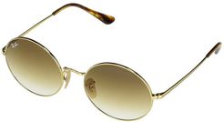 54 mm RB1970 Oval Metal Sunglasses (Gold/Clear Gradient Brown) Fashion Sunglasses