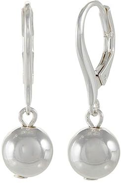 8 mm Silver Ball Drop Earrings (Silver) Earring