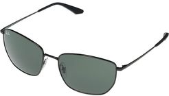 RB3653 Square Metal Sunglasses 60 mm (Black) Fashion Sunglasses