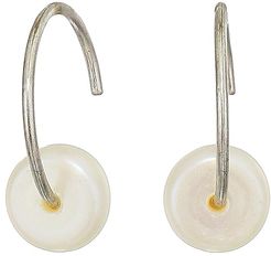 Mini Pearl Huggie Earrings (Silver) Earring