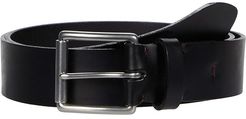 38 mm Birdle Leather, Hand Burnished (Black) Men's Belts