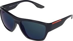0PS08VS (Dark Blue/Dark Blue/Flash Blue Hydrophobic) Fashion Sunglasses